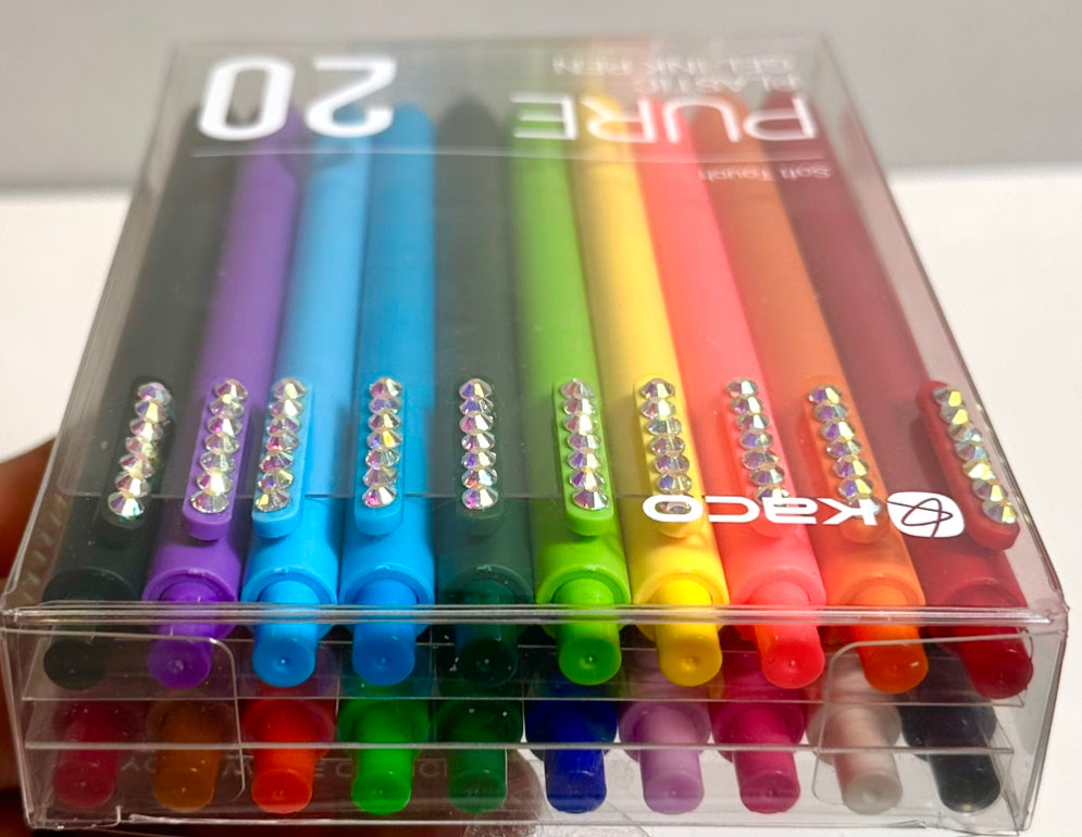 20 soft gel colored ink pens with bling