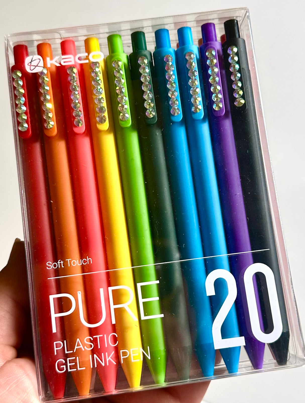 20 soft gel colored ink pens with bling