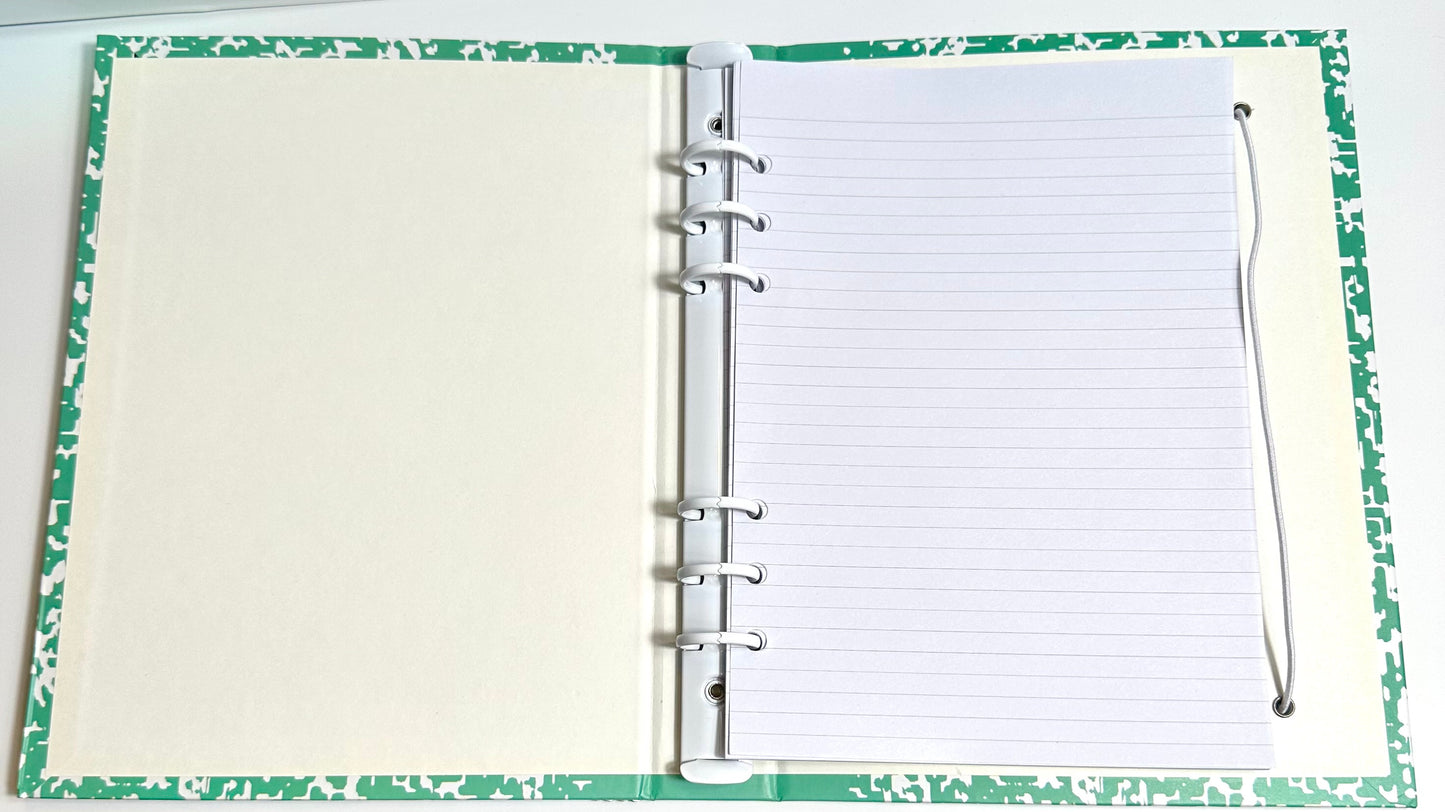 Old School A5 Composition Notebook/ and 100 envelope savings challenge please read description