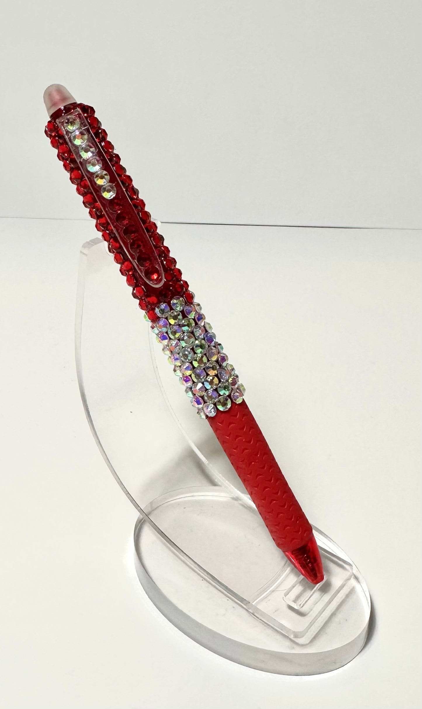 Clickable erasable rhinestoned colored gel pens