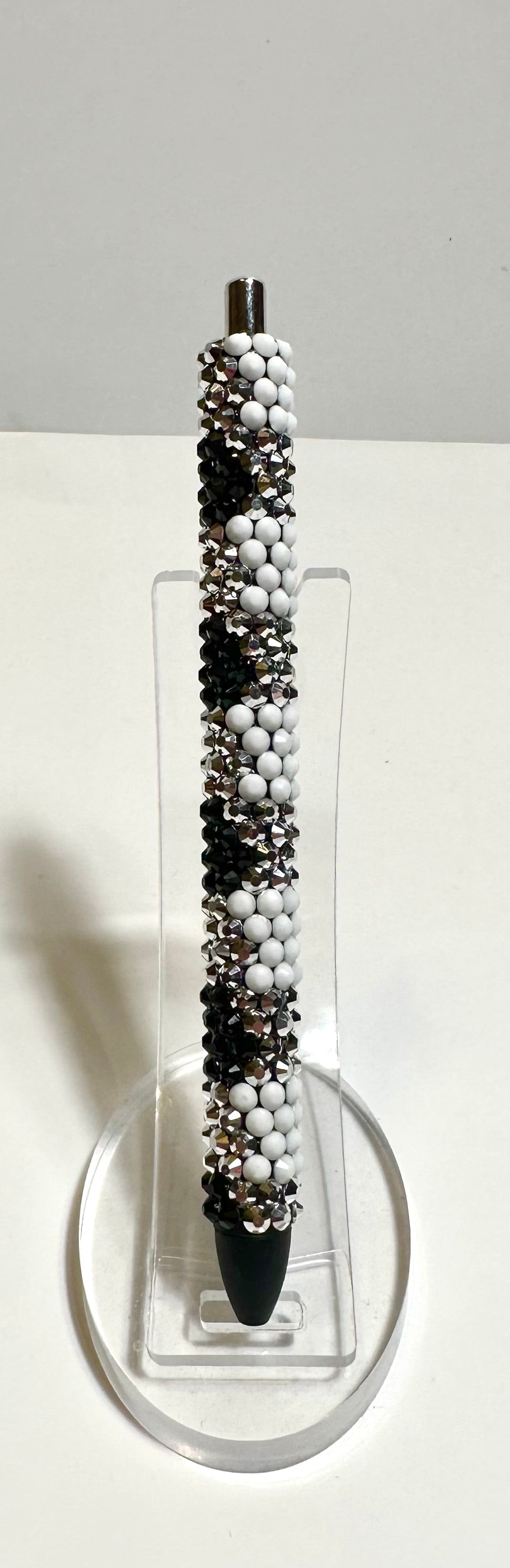 Buffalo Plad black, white and silver Rhinestone pen