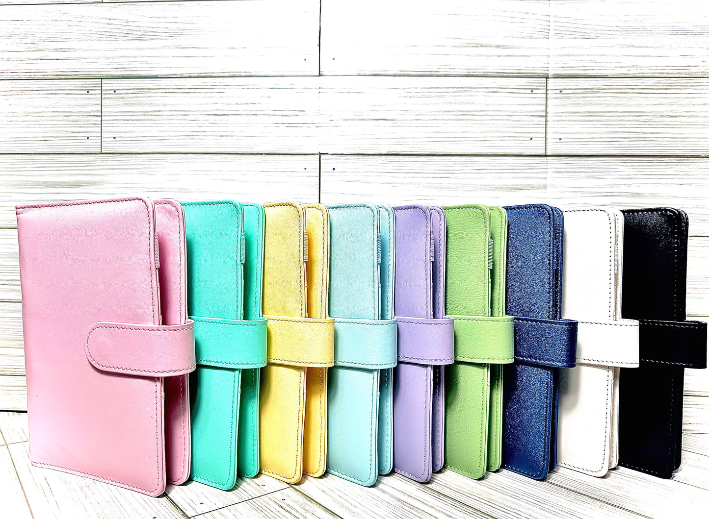 A6 Binders (7.48” lenght by 5.2” width) with your choice of vinyl and rhinestones.